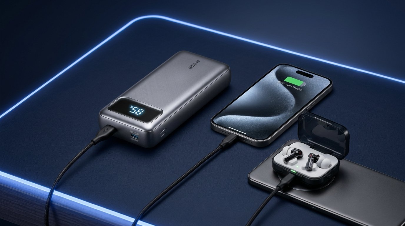 20,000mAh 22.5W Fast Charging Power Bank with LED Display