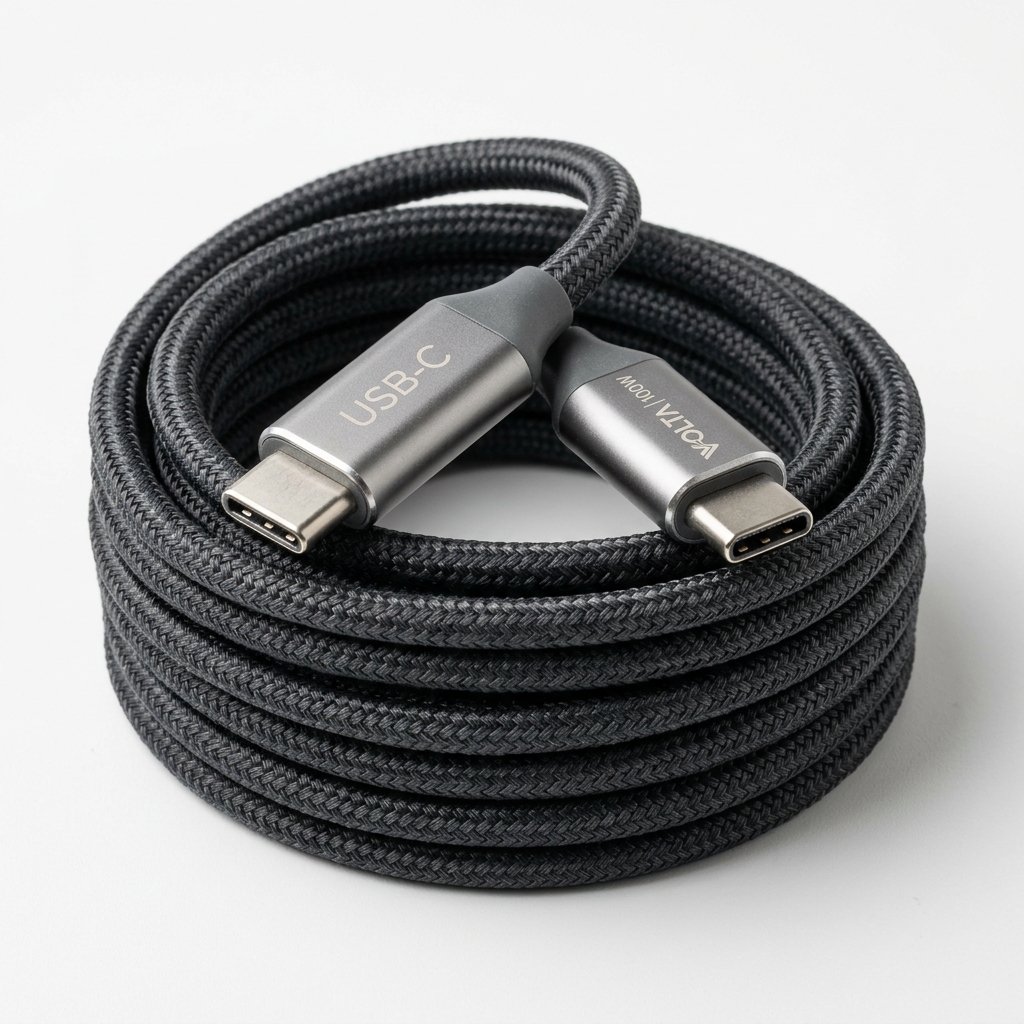 Braided 100W Type-C to Type-C Fast Charging Cable (2M)